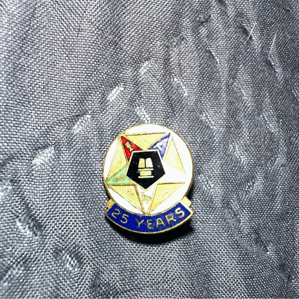 25 Year Service Award ORDER OF EASTERN STAR Lapel Pin Fraternal Masonic Pin